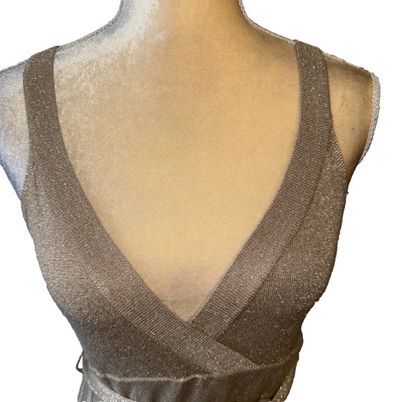 MNG Mango Gold Knit Dress Size S100 - Picture 2 of 16